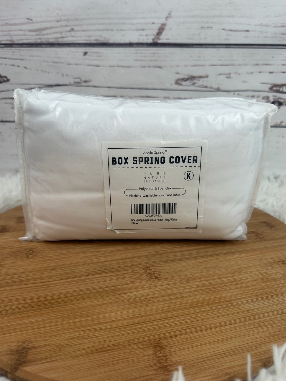 Alyvia Spring King Box Spring Cover White Stretch NWT